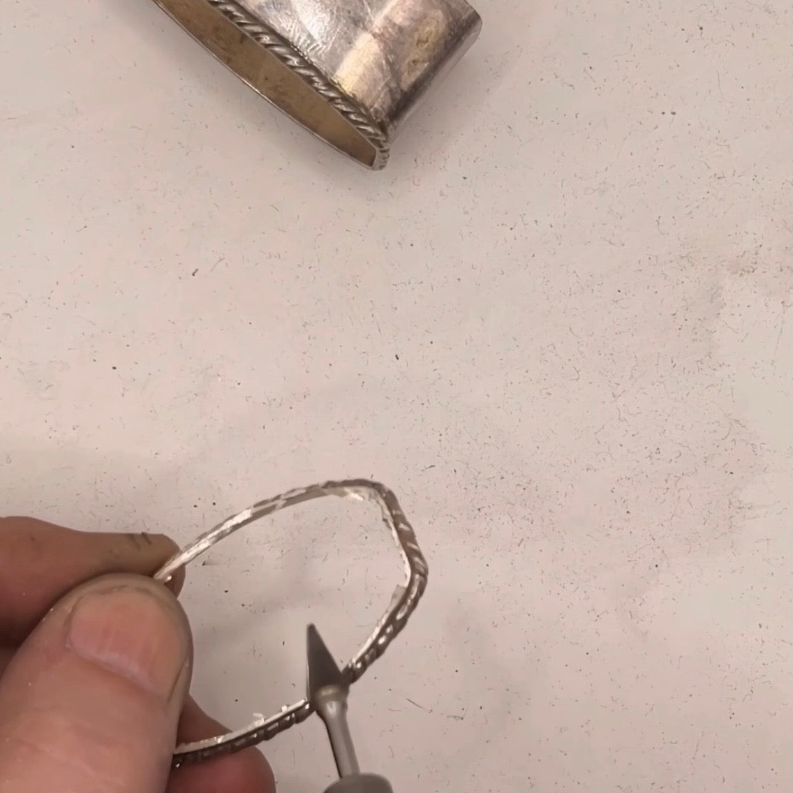 Anello Artigianale SERPENTE Realizzato con parte di Antico porta tovagliolo in Argento (Prima Metà del ’900)