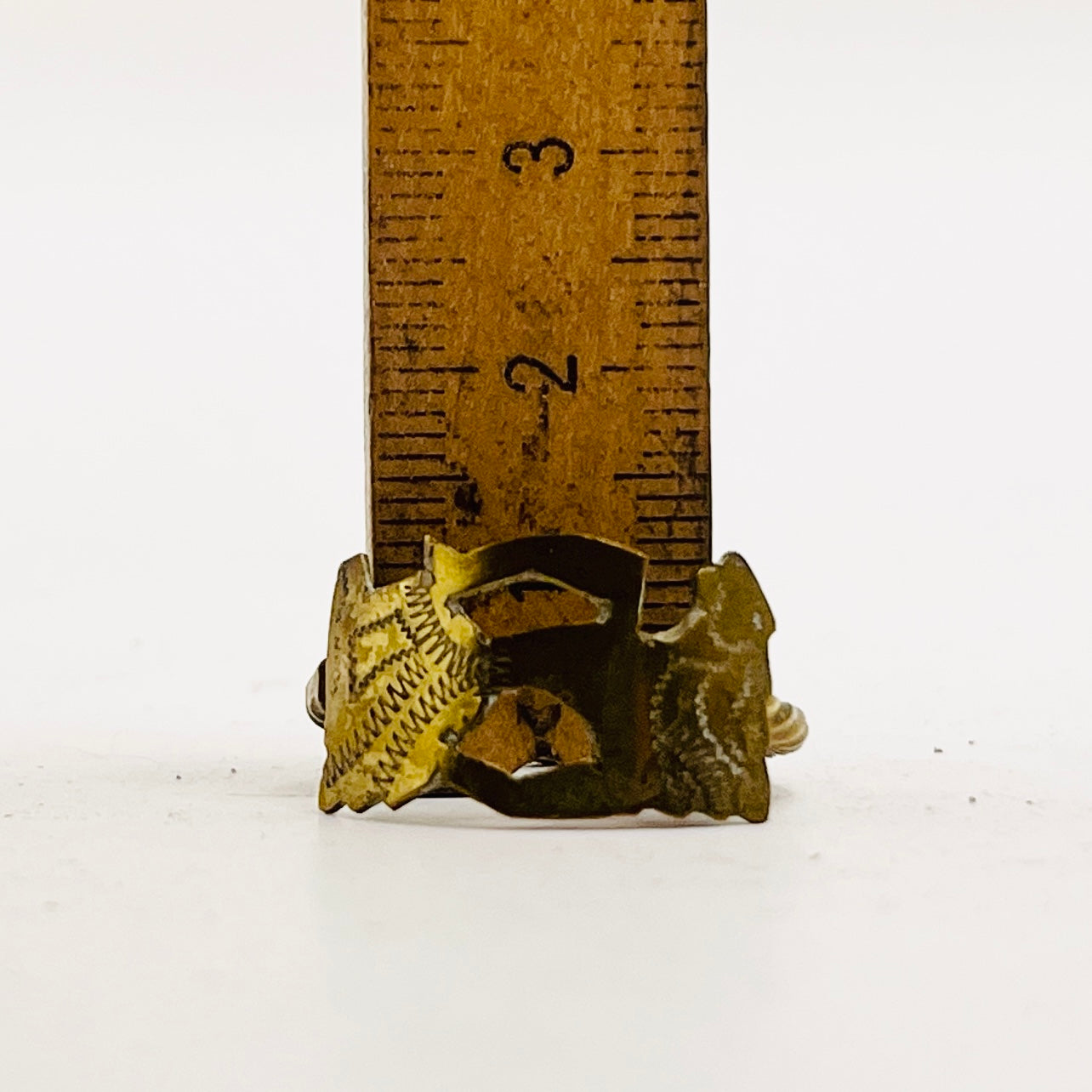 Anello + Anello Artigianale “Wayang Kulit” FOGLIA e WAYANG  Realizzato con Antica posata in OTTONE (Prima Metà del ’900)