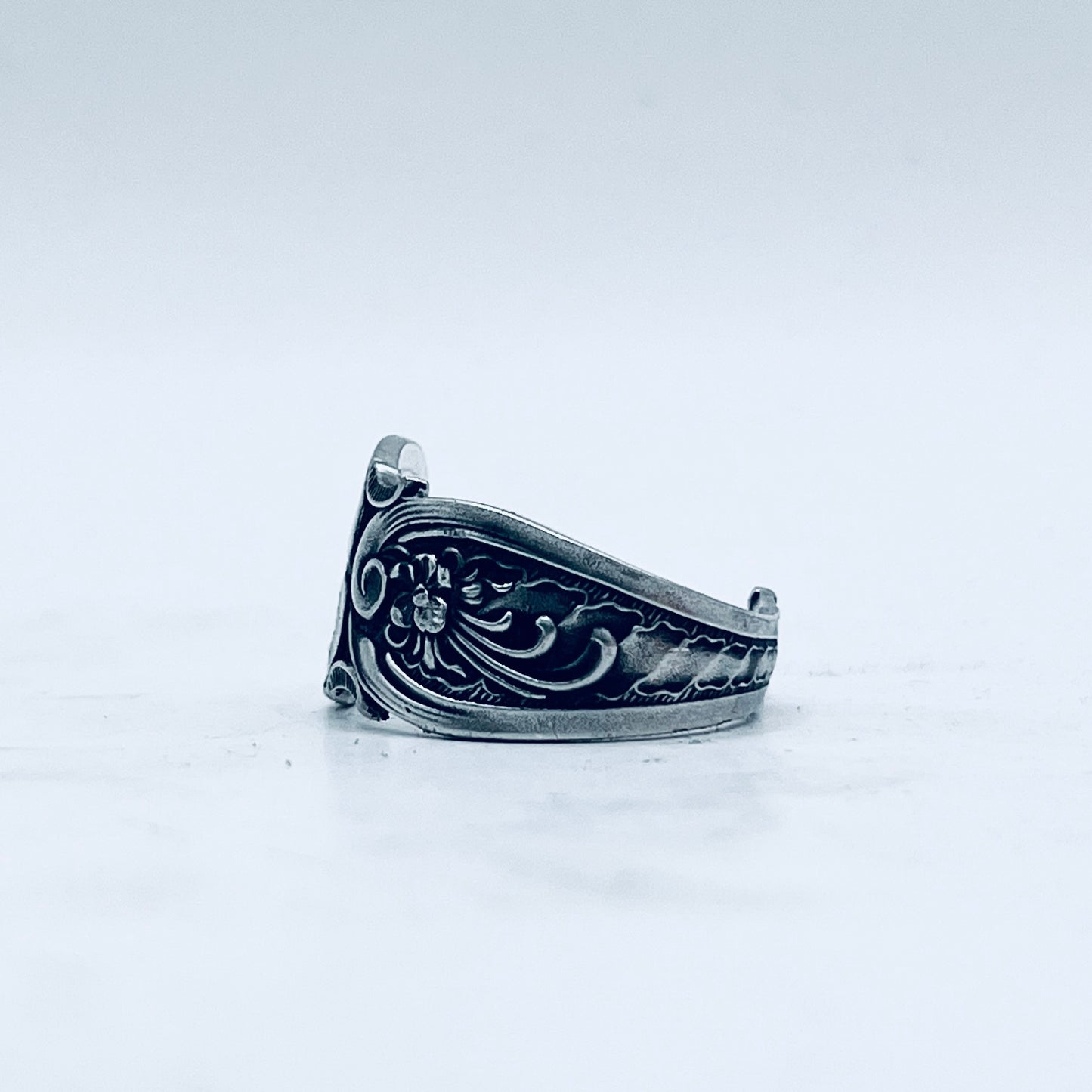 Anello Artigianale Mod. CLASSICO  JUGENDSTIL Realizzato con Antica posata in Argento (Prima Metà del ’900)