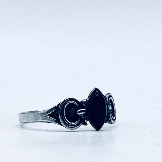 Anello Artigianale SPILLA ONICE Mod. SPILLA Realizzato con Antica spilla in Argento (Prima Metà del ’900)