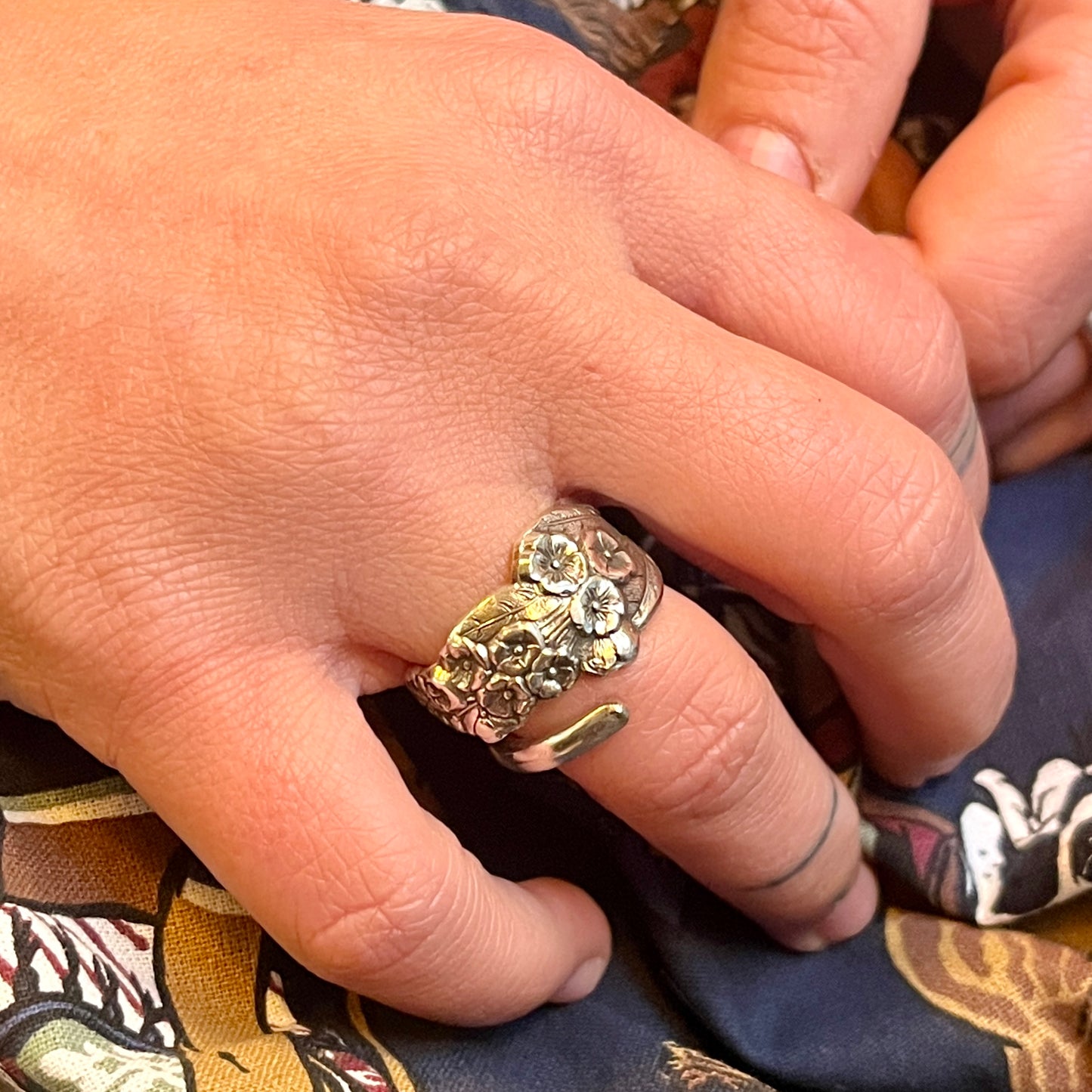 Anello Artigianale NON TI SCORDAR DI ME Mod. SPIRALE  Realizzato con Antica posata in Argento (Prima Metà del ’900)