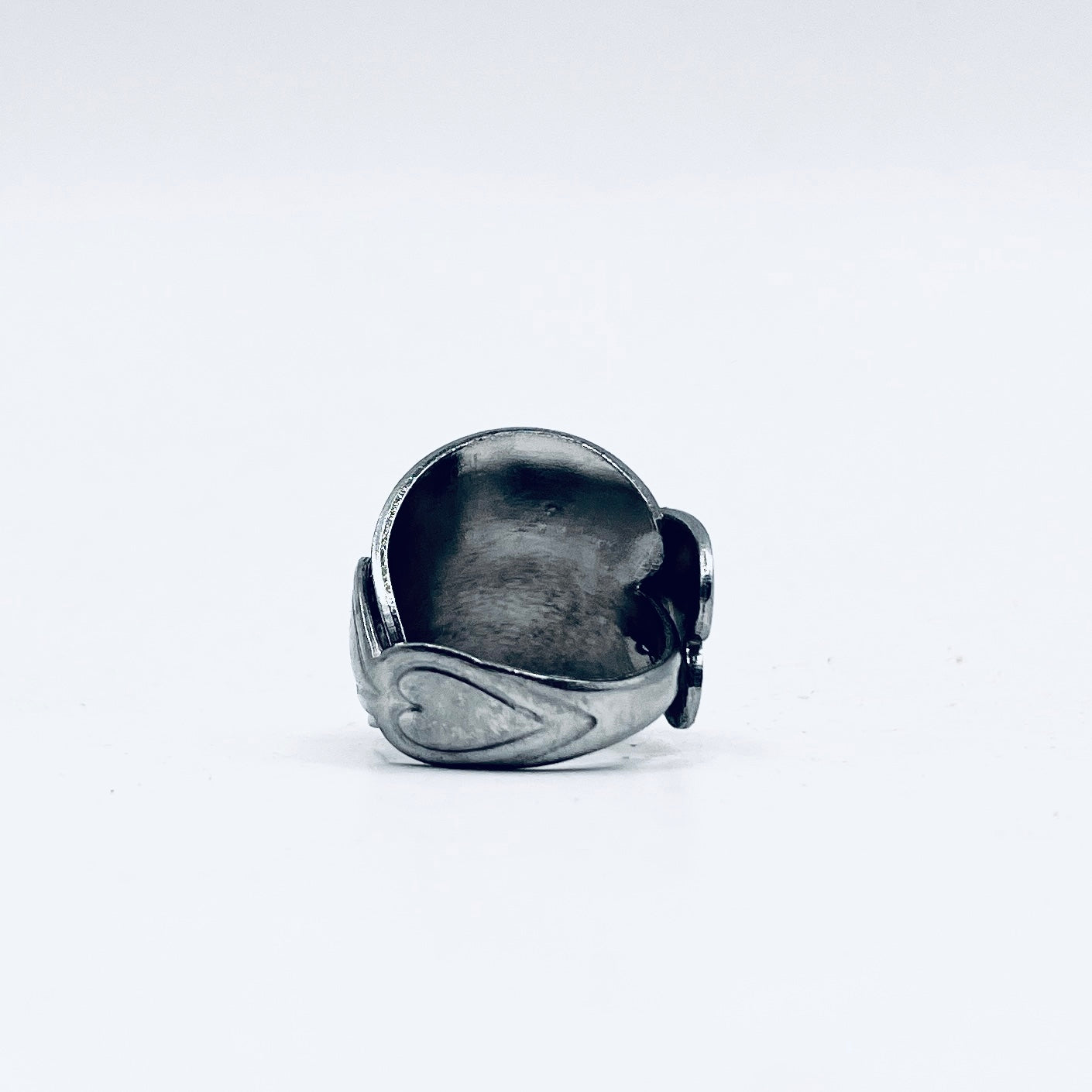 Anello Artigianale Mod. INTERO CUORI  Realizzato con intero Cucchiaino in ACCIAIO