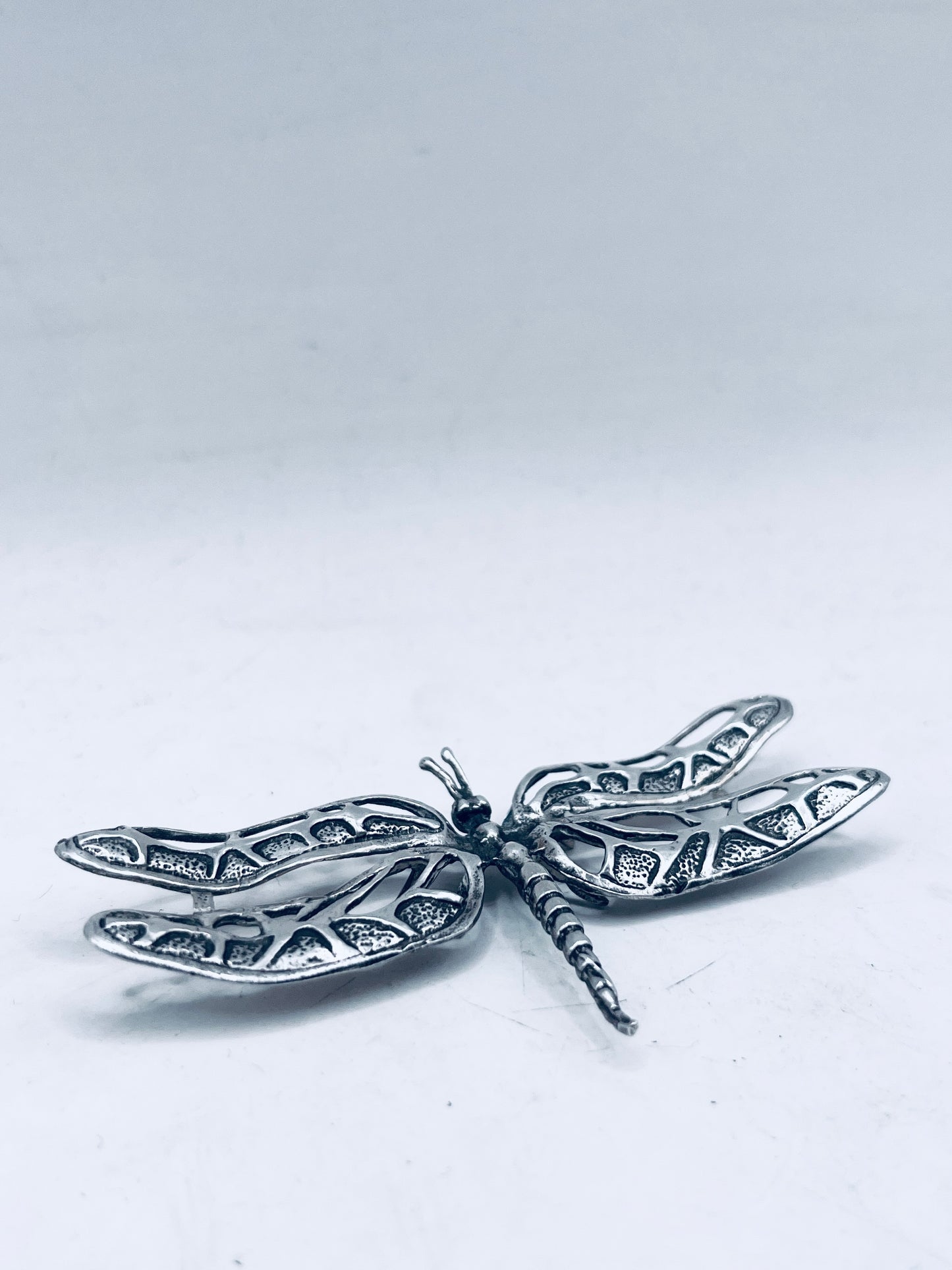 Anello Artigianale LIBELLULA Mod. SPILLA Realizzato con Antica spilla in Argento (Prima Metà del ’900)
