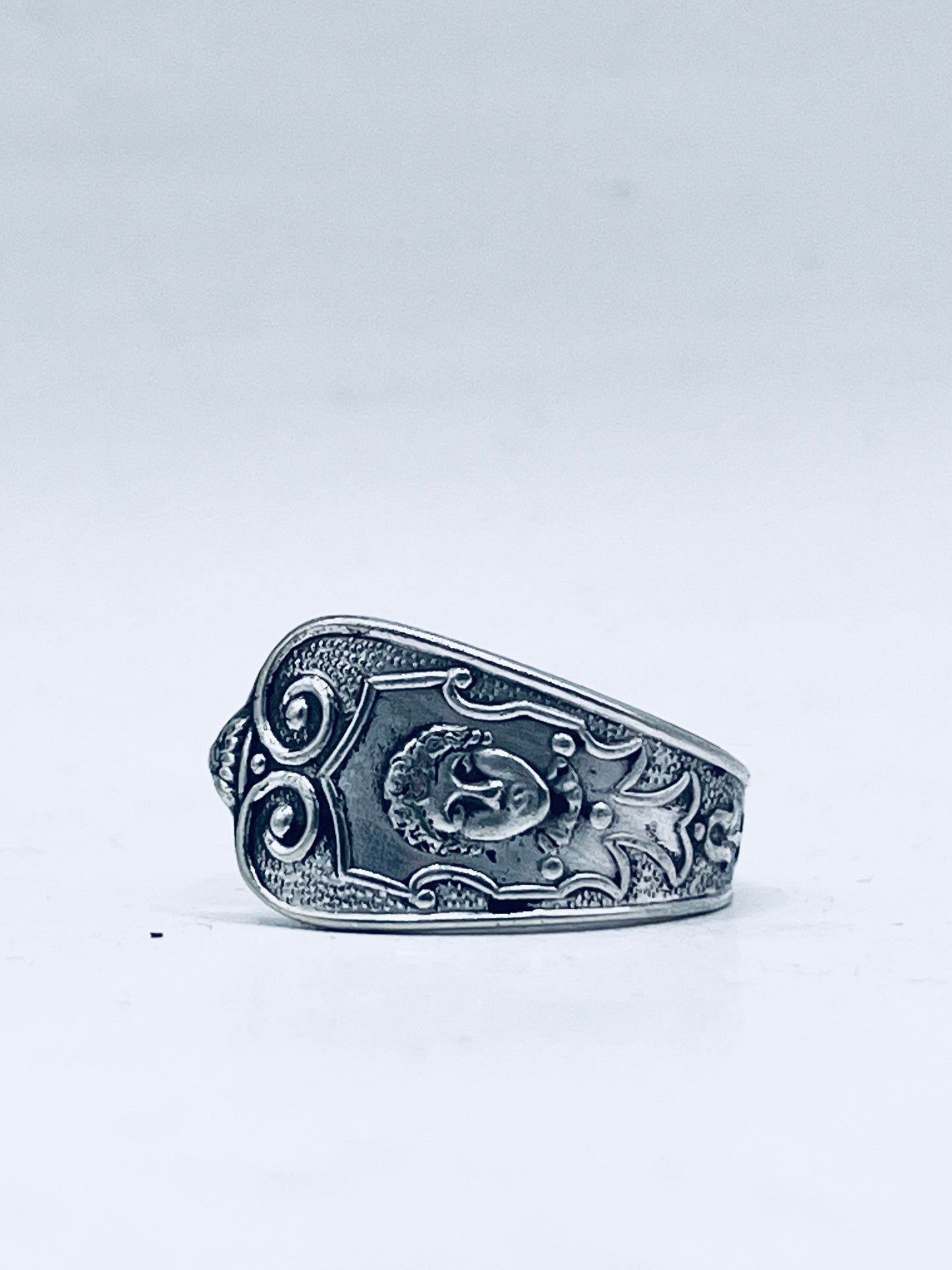 Anello Artigianale + Pendente (in omaggio) MASCHERONE Mod. CLASSICO  Realizzato con Antica posata in Argento (Prima Metà del ’900)