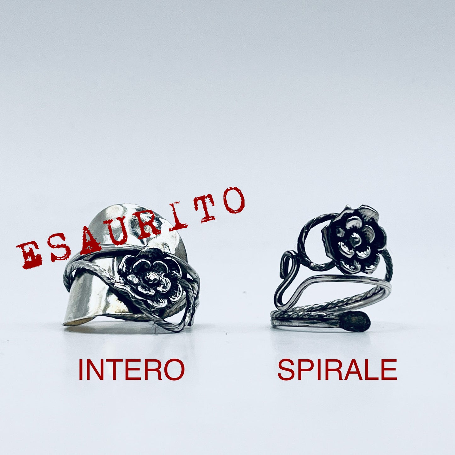 Anello Artigianale ART NOUVEAU Mod. INTERO/SPIRALE  Realizzato con Antica posata in Argento (Prima Metà del ’900)