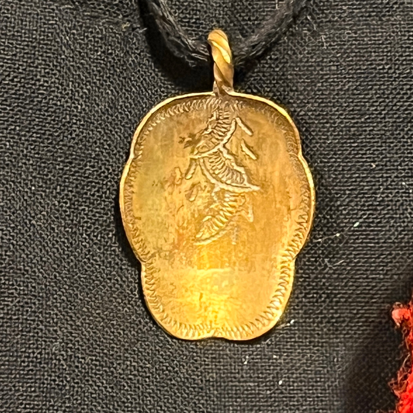 Anello + Pendente Artigianale “Wayang Kulit”  Realizzato con Antica posata in OTTONE (Prima Metà del ’900)