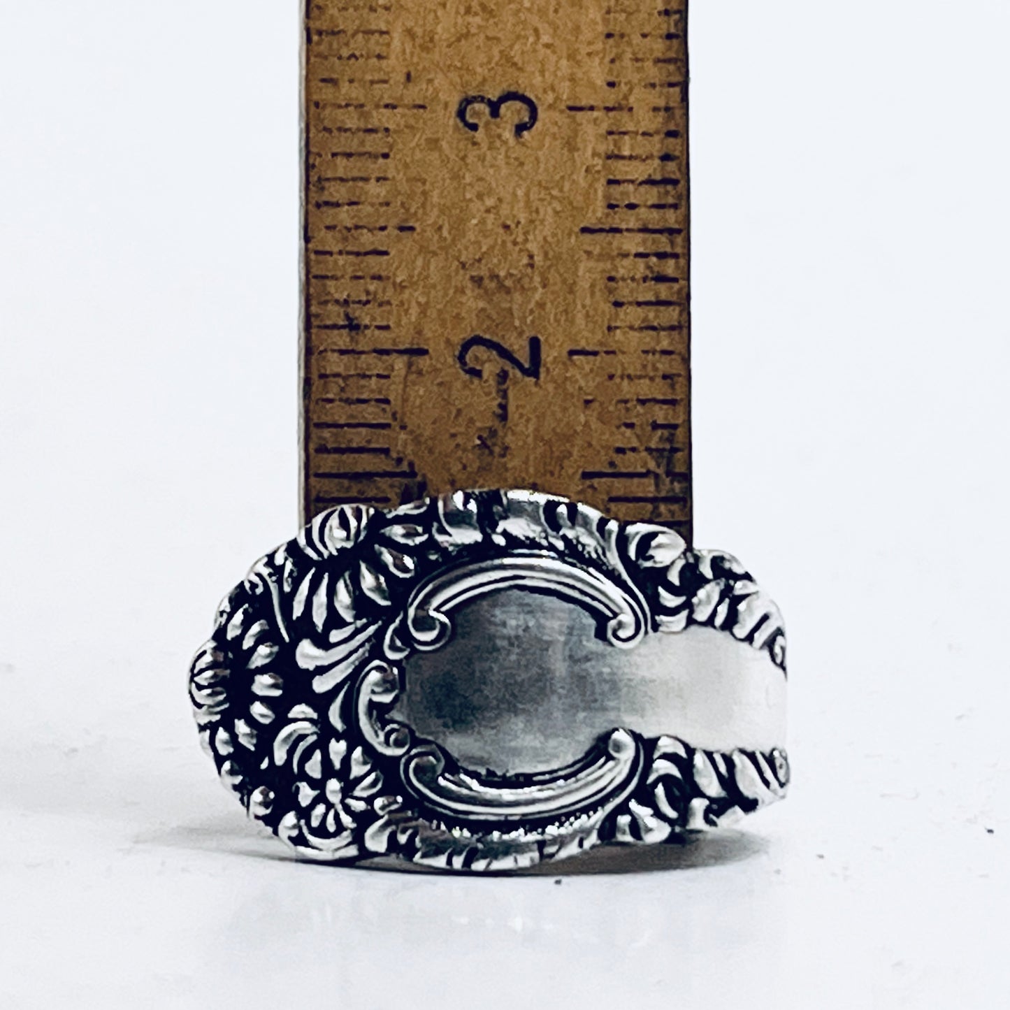 Anello Artigianale Mod. CLASSICO  FIORI SUPER Realizzato con Antica posata in Argento (Prima Metà del ’900)