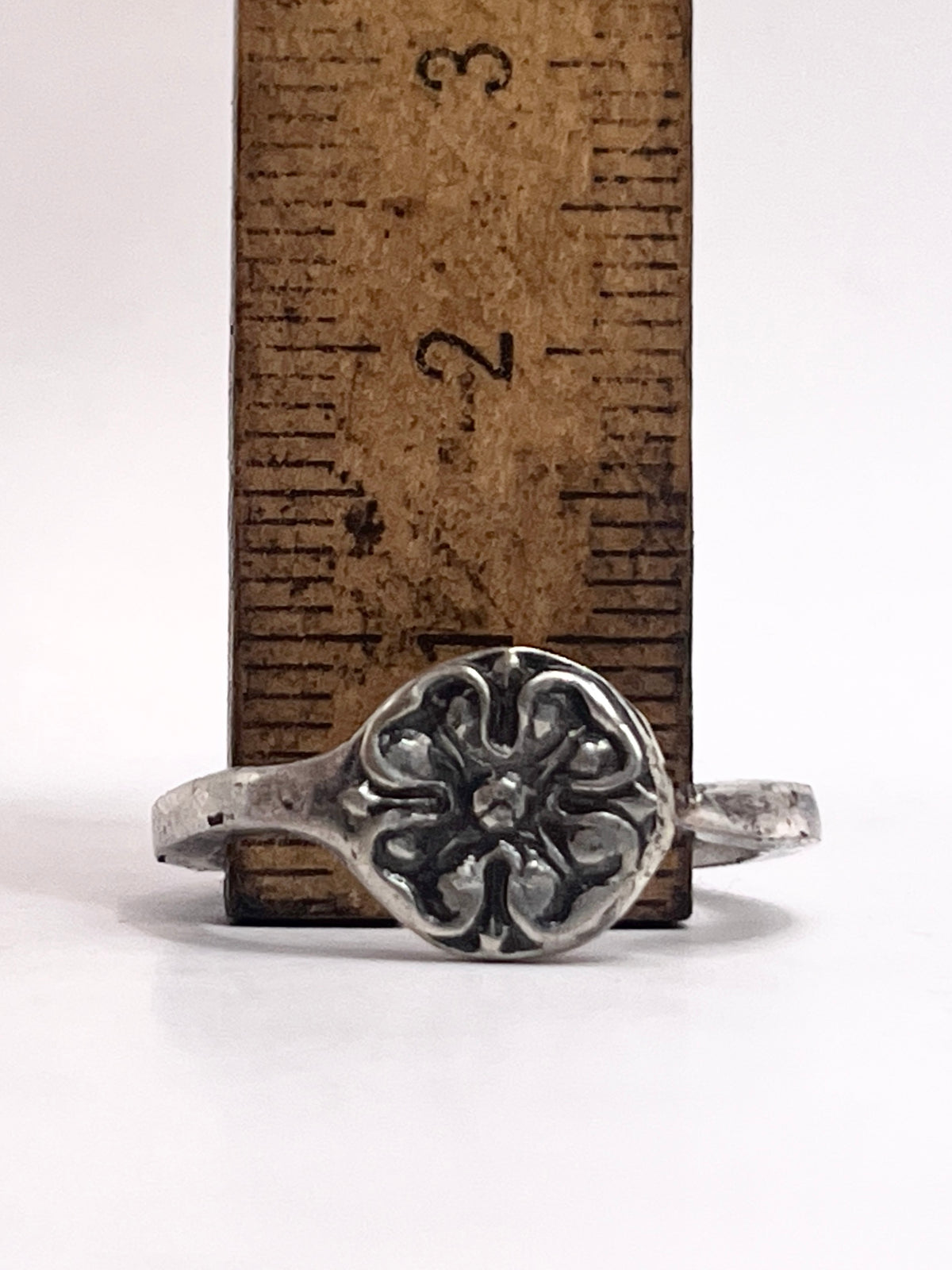 Anello Quadrifoglio ricavato da uno spiedino antico in argento 800 – vista 9