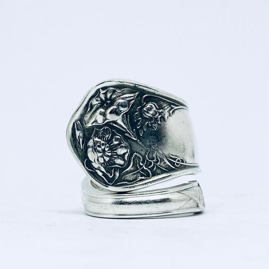 Anello Artigianale CAMPANULA Mod. SPIRALE  Realizzato con Antica posata in Argento (Prima Metà del ’900)