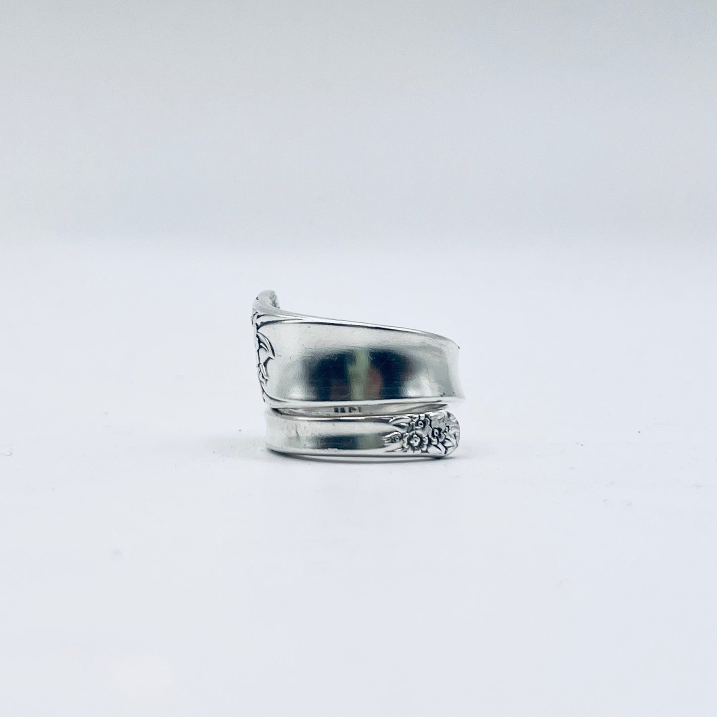 Anello Artigianale GIRASOLI Mod. CLASSICO/SPIRALE  Realizzato con Antica posata in Argento (Prima Metà del ’900)