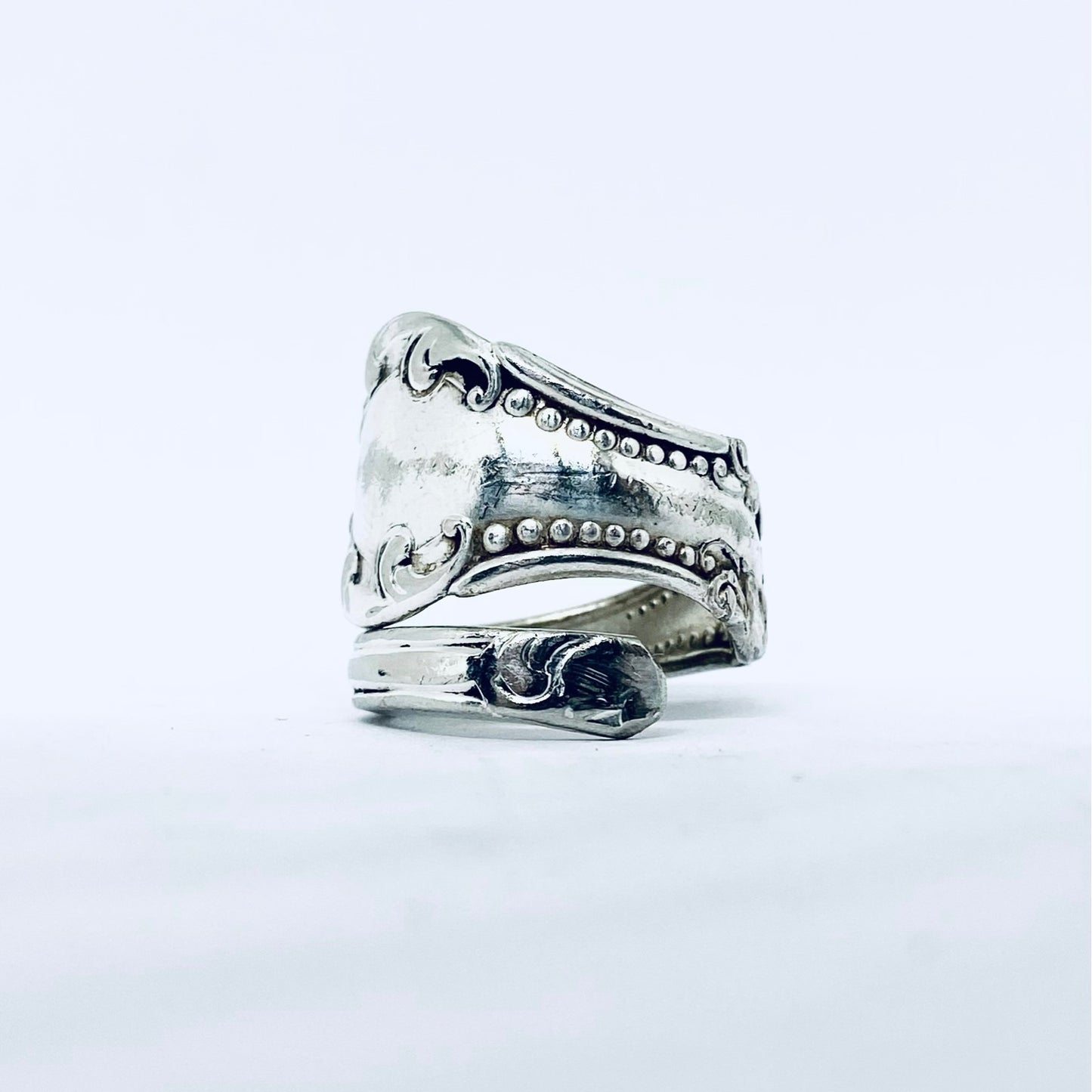 Anello Artigianale Mod. SPIRALE  Realizzato con Antica posata in Argento (Prima Metà del ’900)