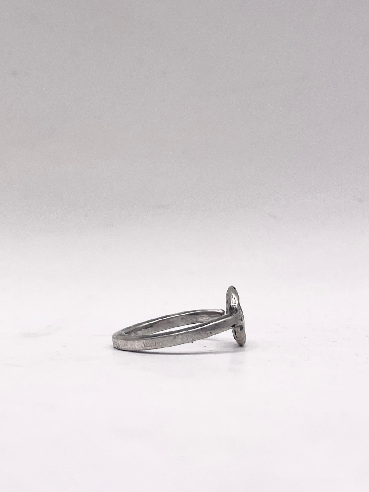 Anello Quadrifoglio ricavato da uno spiedino antico in argento 800 – vista 6