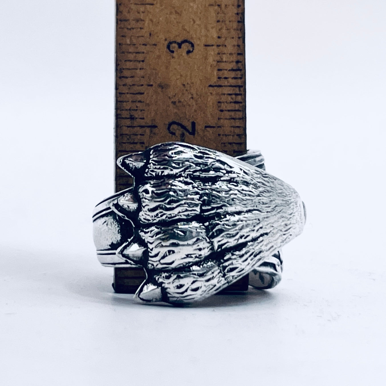 Anello Artigianale ZAMPA LEONE Mod. PINZETTA  SOVRAPPOSTA Realizzato con Antica posata in Argento (Prima Metà del ’900)