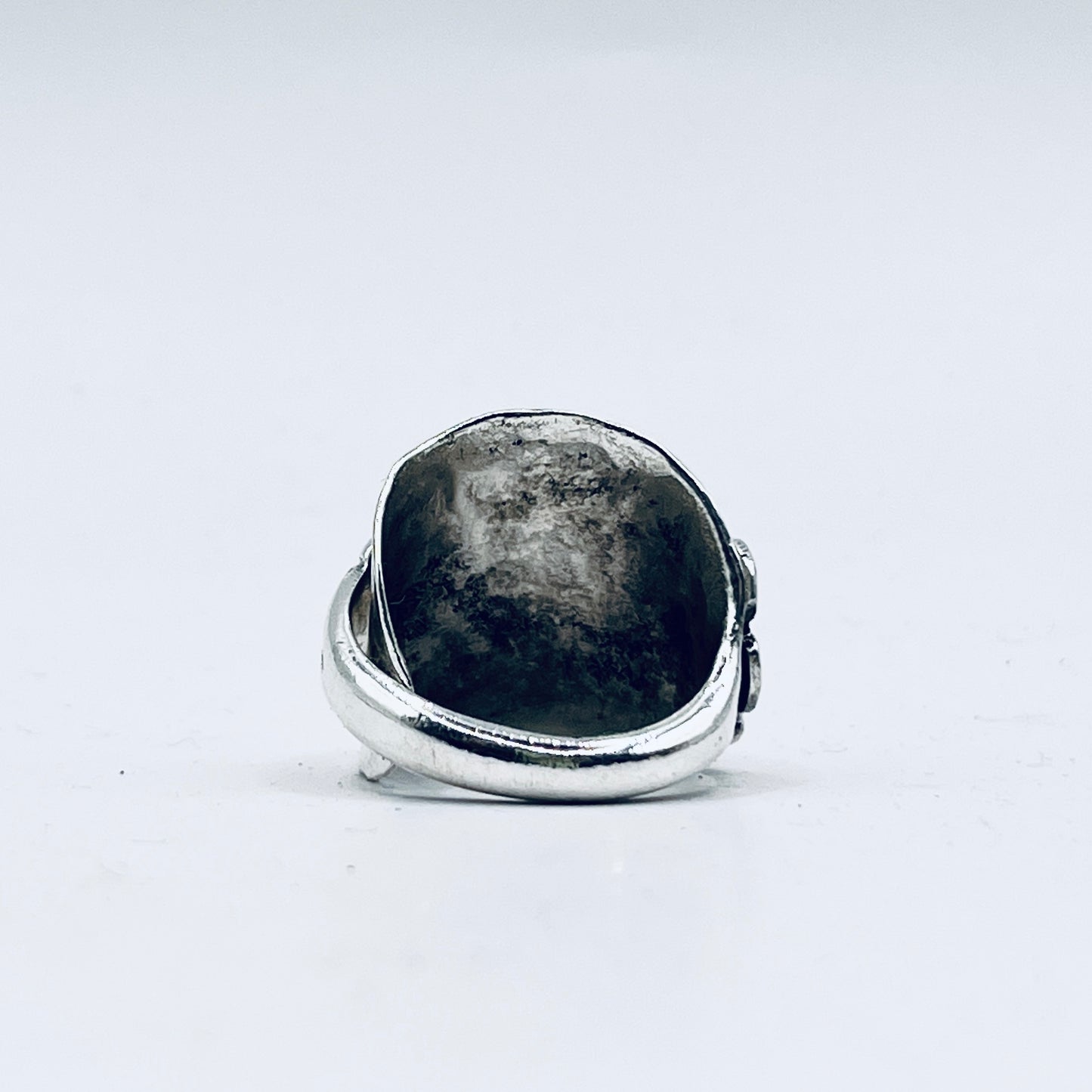 Anello Artigianale FIORE PERÙ Mod. INTERO MARTELLATO Realizzato con intero Antico Cucchiaino in Argento 925(Prima Metà del ’900)