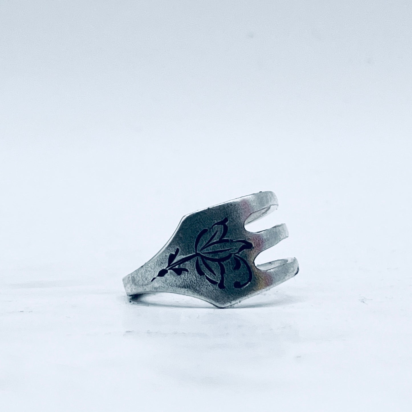 Anello Artigianale Mod. FORCHETTA  JUGENDSTIL Realizzato con Antica posata in Argento (Prima Metà del ’900)