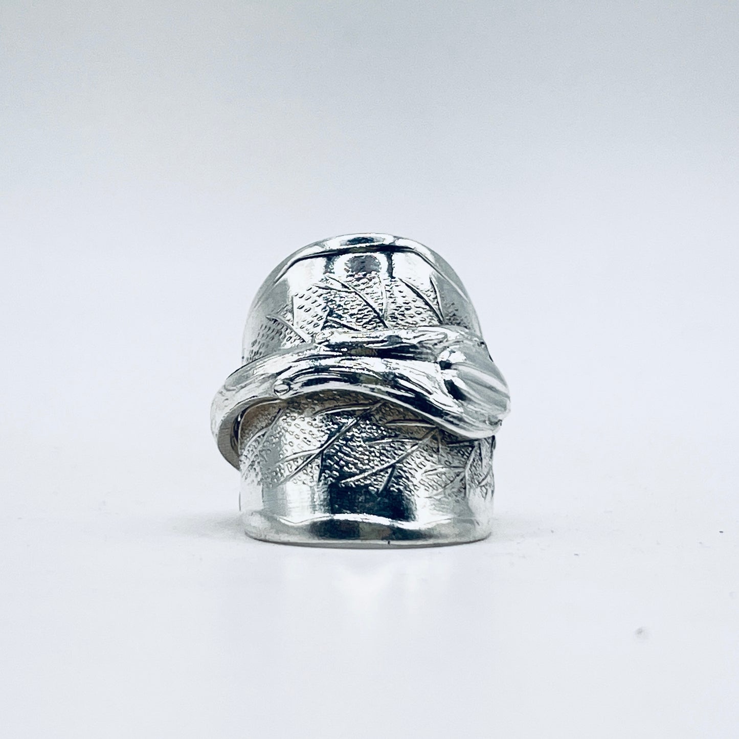 Anello Artigianale CHICCO CAFFÈ Mod. INTERO  Realizzato con intero Antico Cucchiaino in Argento (Prima Metà del ’900)