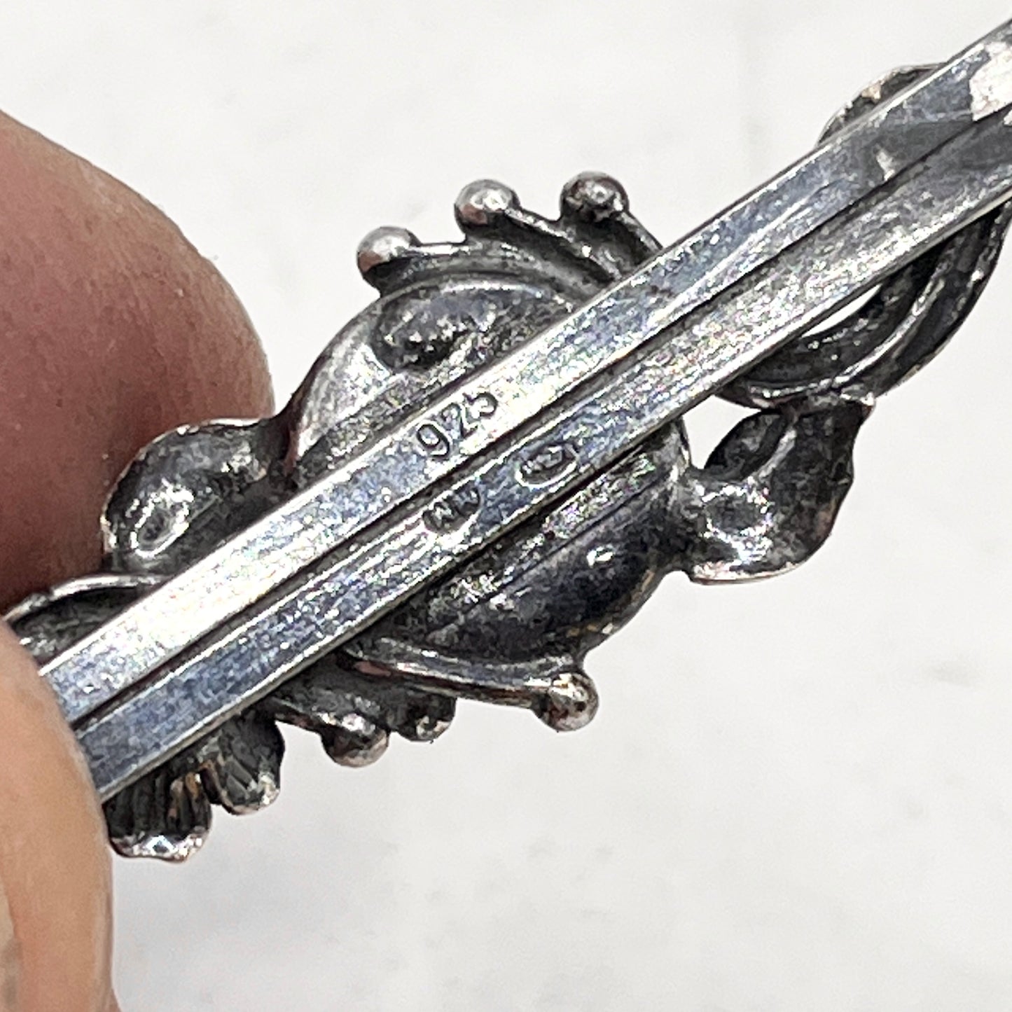 Anello Artigianale SPILLA AMBRA Mod. SPILLA Realizzato con Antica spilla in Argento (Prima Metà del ’900)