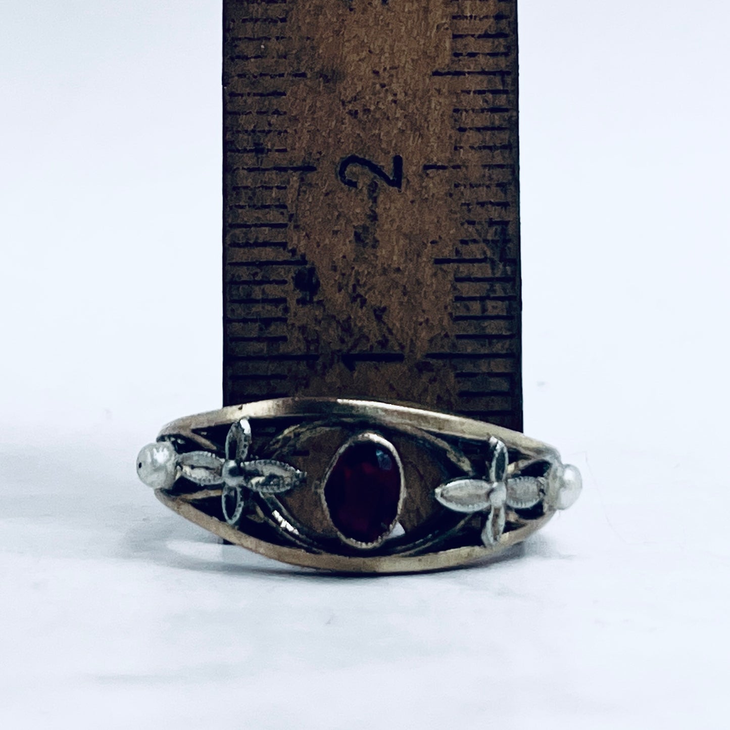 Anello Artigianale GRANATO 01 Mod. SPILLA Realizzato con Antica spilla in Argento (Prima Metà del ’900)
