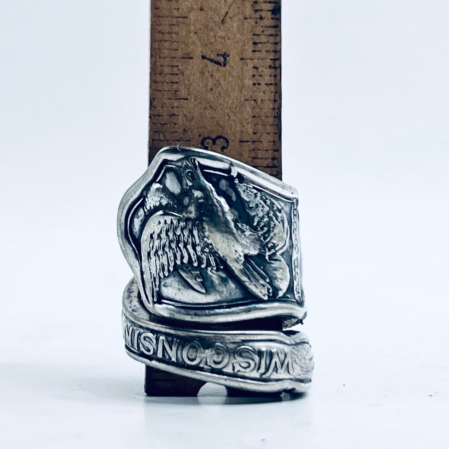 Anello Artigianale Mod. CLASSICO/SPIRALE  MISSOURI Realizzato con Antica posata in Argento (Prima Metà del ’900)