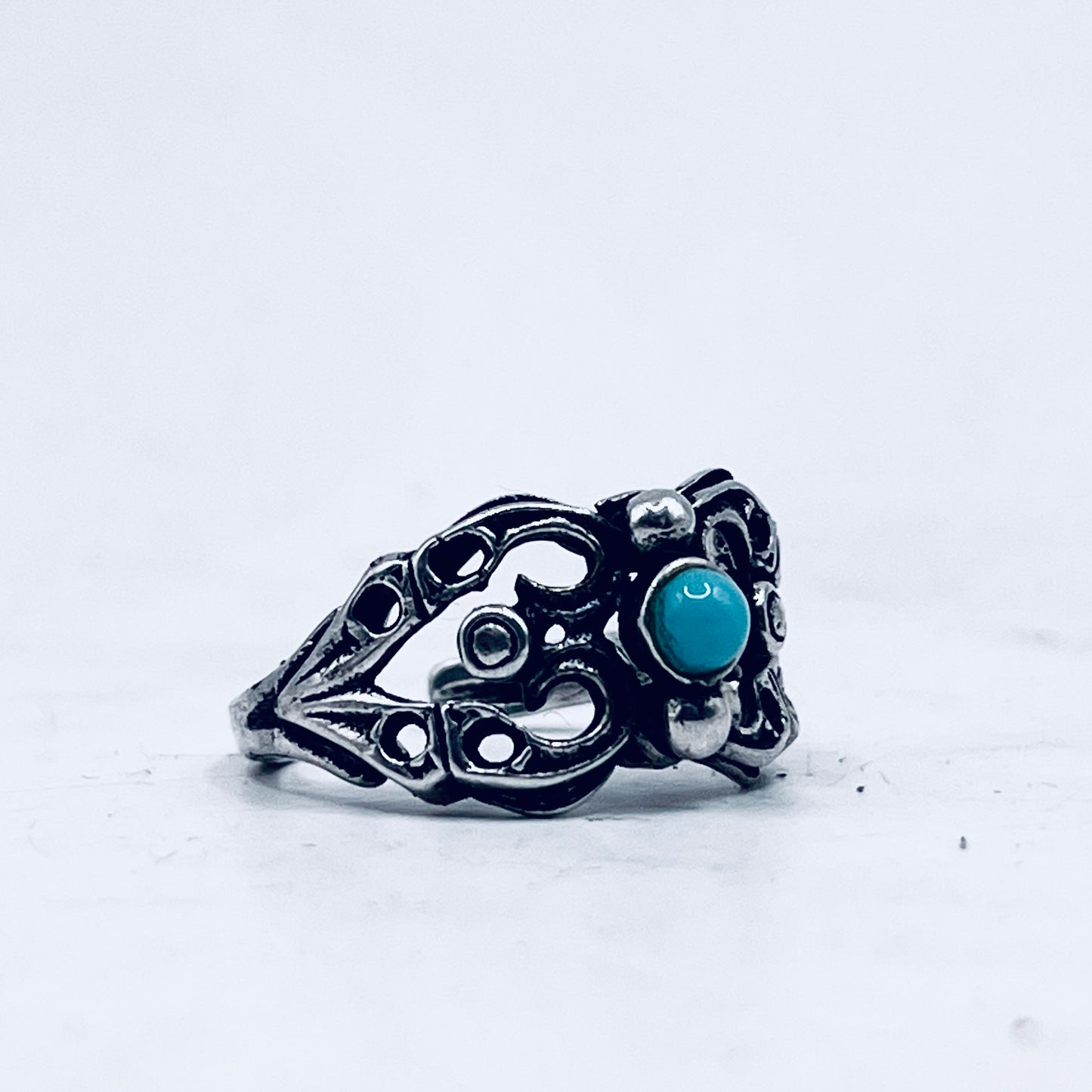 Anello Artigianale SPILLA TURCHESE Mod. SPILLA Realizzato con Antica spilla in Argento (Prima Metà del ’900)