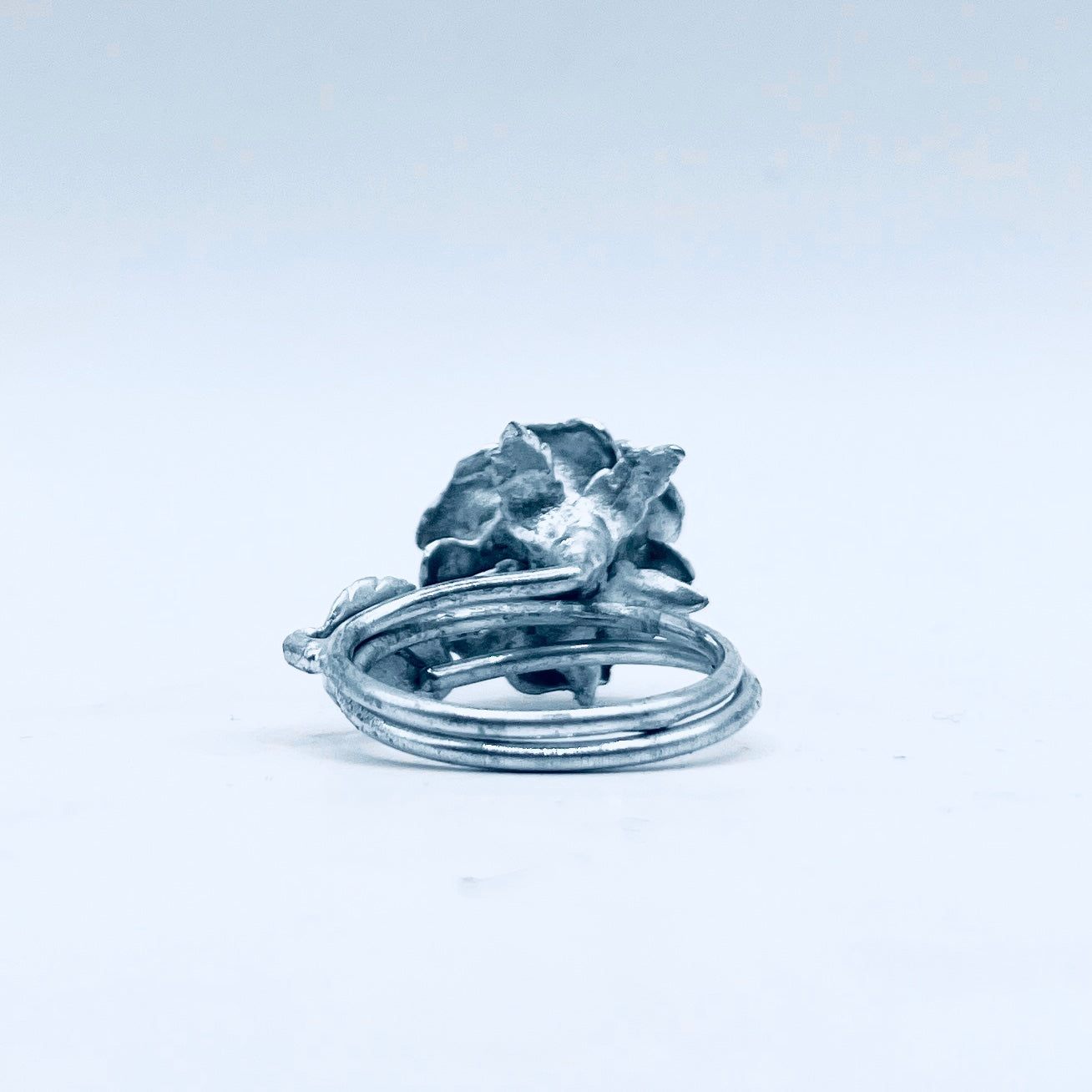 Anello Artigianale + Orecchini (omaggio) ROSA 02 Mod. CLASSICO  Realizzato con Antica SPILLA in Argento 800(Prima Metà del ’900)