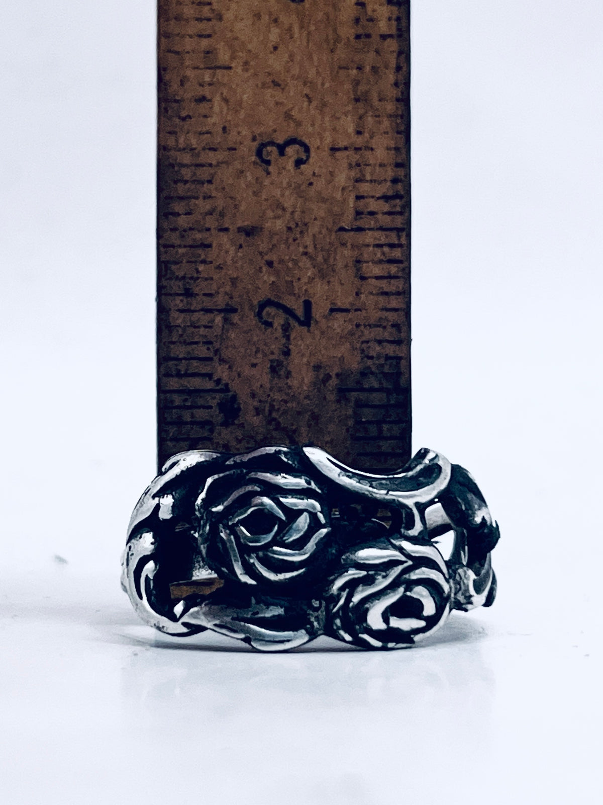 Anello Rose Art Nouveau ricavato da una posata antica in argento 925 – vista 10
