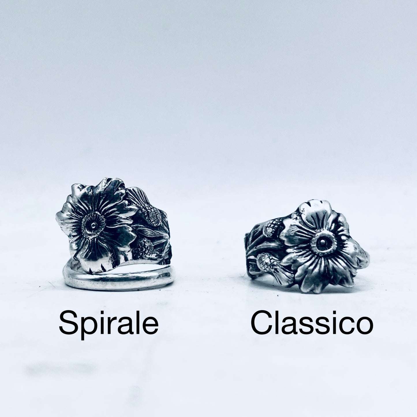 Anello Artigianale CARDO SCOZIA Mod. SPIRALE/CLASSICO Realizzato con Antica posata in Argento (Prima Metà del ’900)