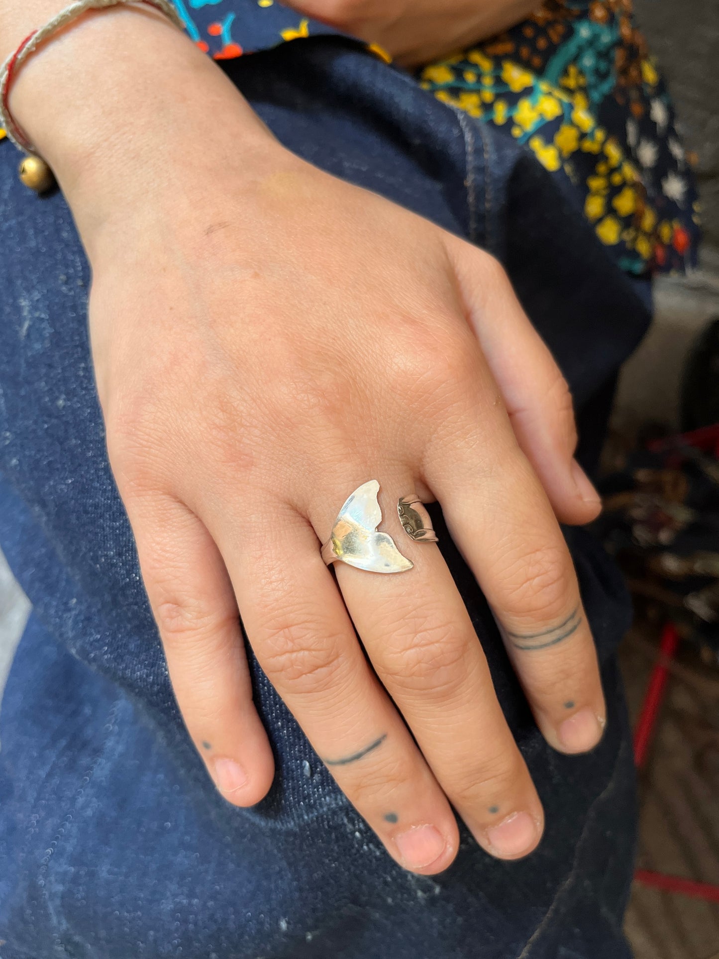 Anello Artigianale Mod. MINICODA#02 Realizzato con Antica posata in Argento (Prima Metà del ’900)
