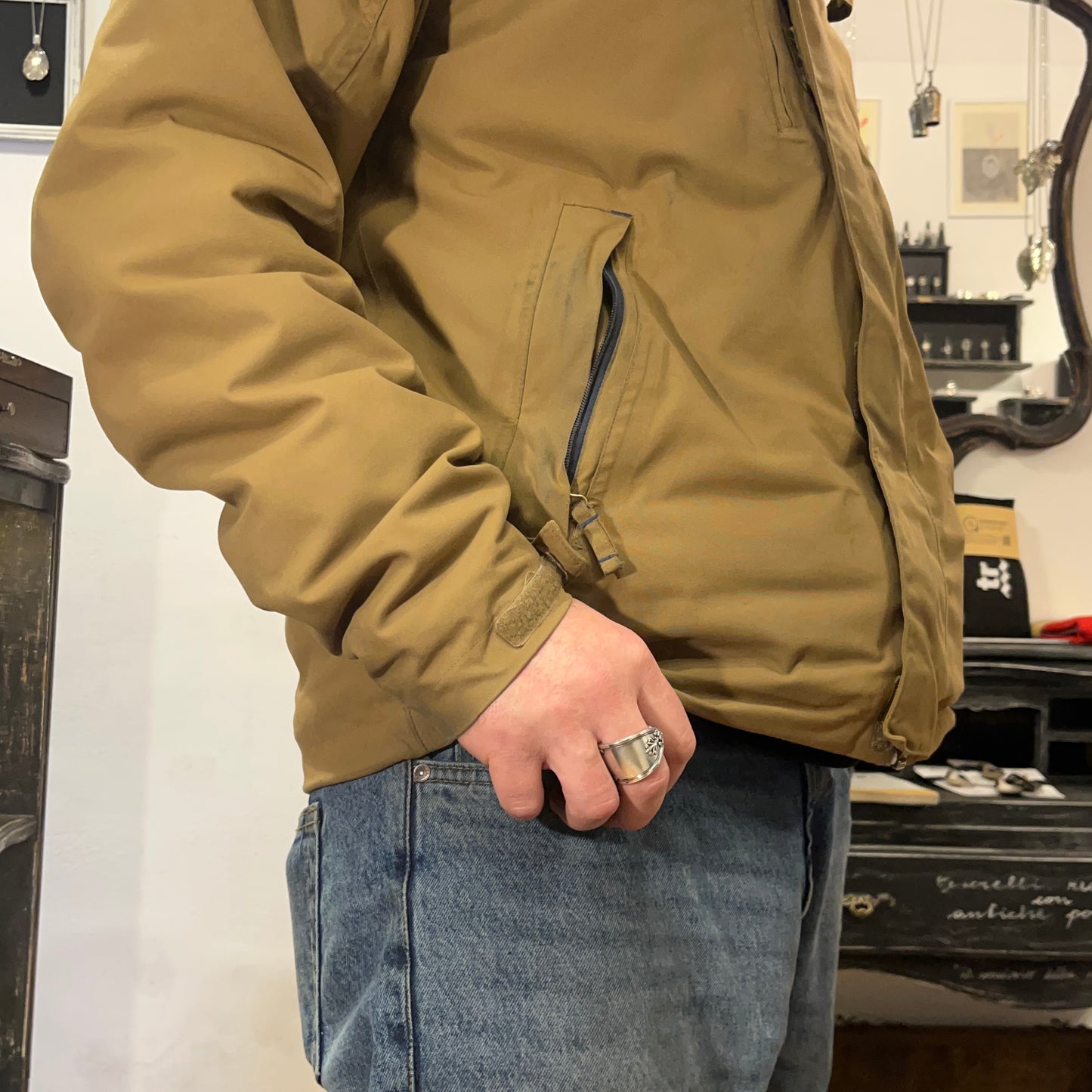 Anello Artigianale GIGLIO UOMO  Mod. CLASSICO  Realizzato con Antica posata in Argento (Prima Metà del ’900)