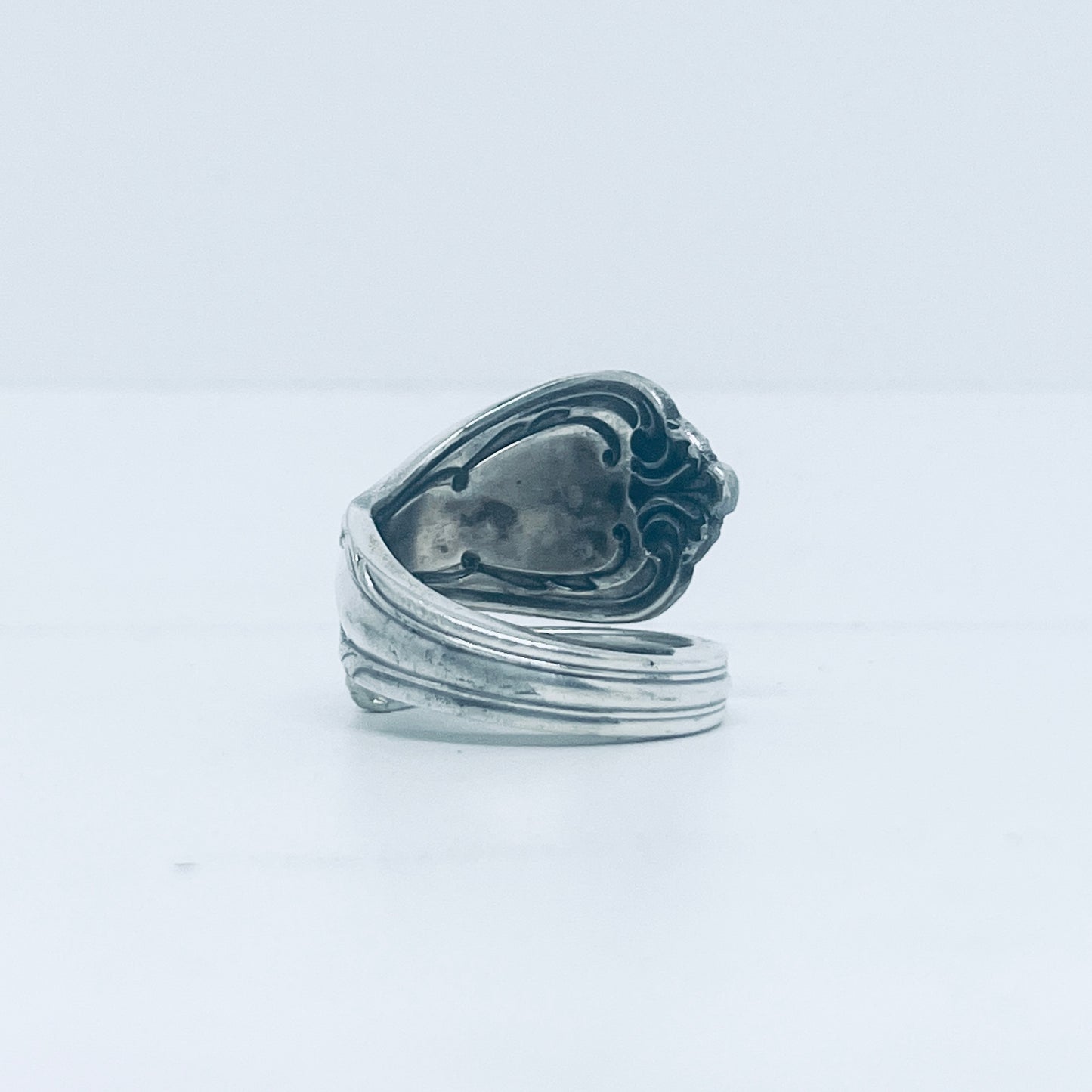 Anello Artigianale Mod. SPIRALE  Realizzato con Antica posata in Argento (Prima Metà del ’900)