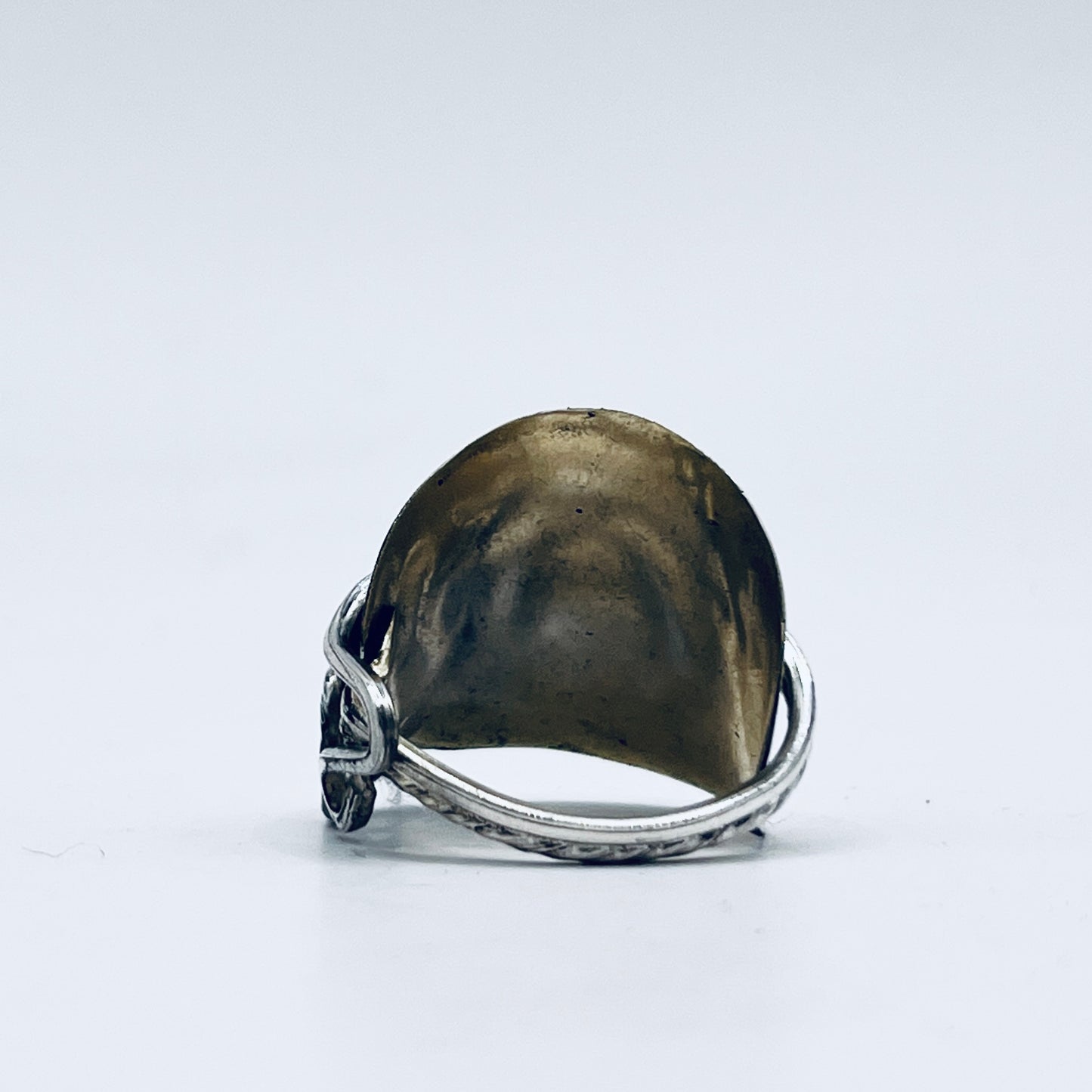 Anello Artigianale ART NOUVEAU Mod. INTERO/SPIRALE  Realizzato con Antica posata in Argento (Prima Metà del ’900)