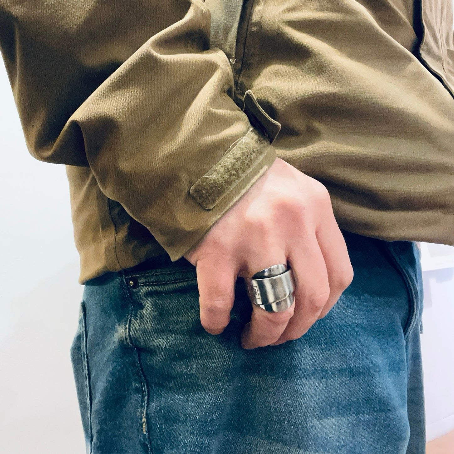 Anello Artigianale ILLY Mod. INTERO  Realizzato con intero Cucchiaino in Acciaio Inox 18/10