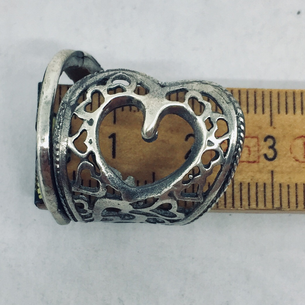 Anello Artigianale CUORI TRAFORATI Mod. CLASSICO/SPIRALE  Realizzato con Antica posata in Argento (Prima Metà del ’900)