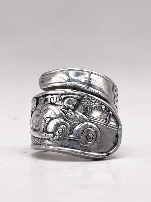 Anello Donald Duck ricavato da una posata antica in lega d’argento
