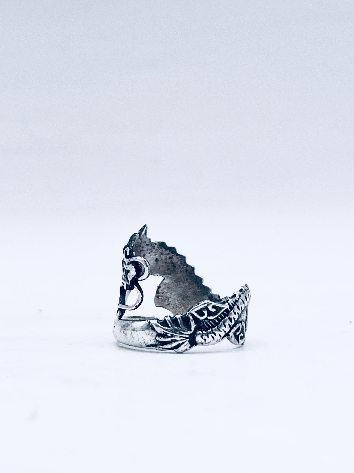 Anello Artigianale DRAGONE CINESE Mod. SPIRALE  Realizzato con  Antica posata in Argento (Prima Metà del ’900)