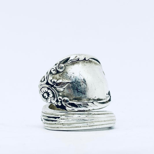 Anello Artigianale Mod. SPIRALE  Realizzato con Antica posata in Argento (Prima Metà del ’900)