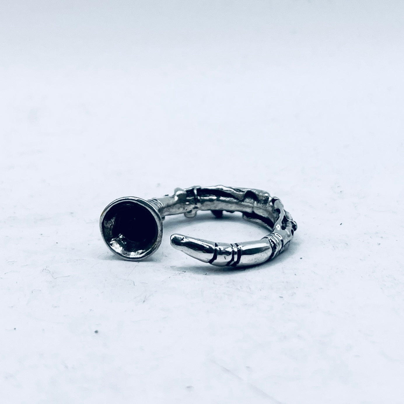 Anello Artigianale CLARINETTO Mod. CLASSICO  Realizzato con Antica SPILLA in Argento 800(Prima Metà del ’900)