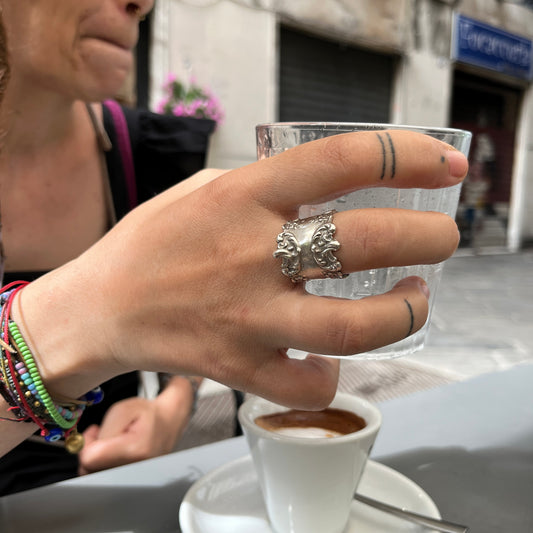Anello Artigianale “BOCCHETTA SERRATURA ONDA” Realizzato con bocchetta serratura in Argento (Prima Metà del ’900)