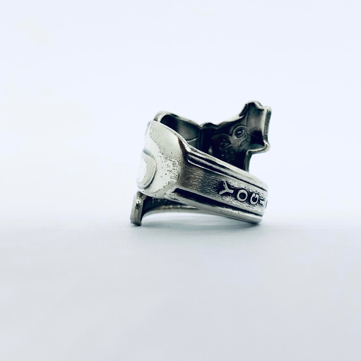 Anello Artigianale YOGI BEAR  Mod. SPIRALE  Realizzato con Antica posata in Argento (Prima Metà del ’900)