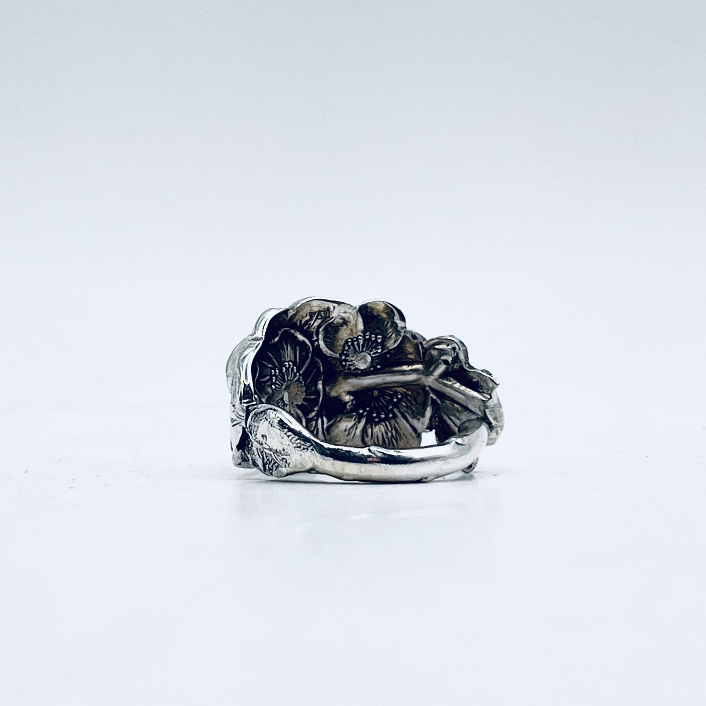Anello Artigianale FIORE DEL TE Mod. CLASSICO  Realizzato con Antica posata in Argento (Prima Metà del ’900)