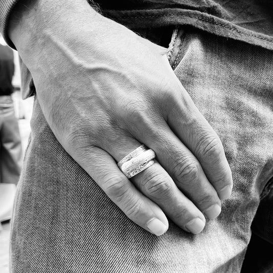 Anello Artigianale SOVRAPPOSTO Mod. CLASSICO  Realizzato con Antica posata in Argento (Prima Metà del ’900)