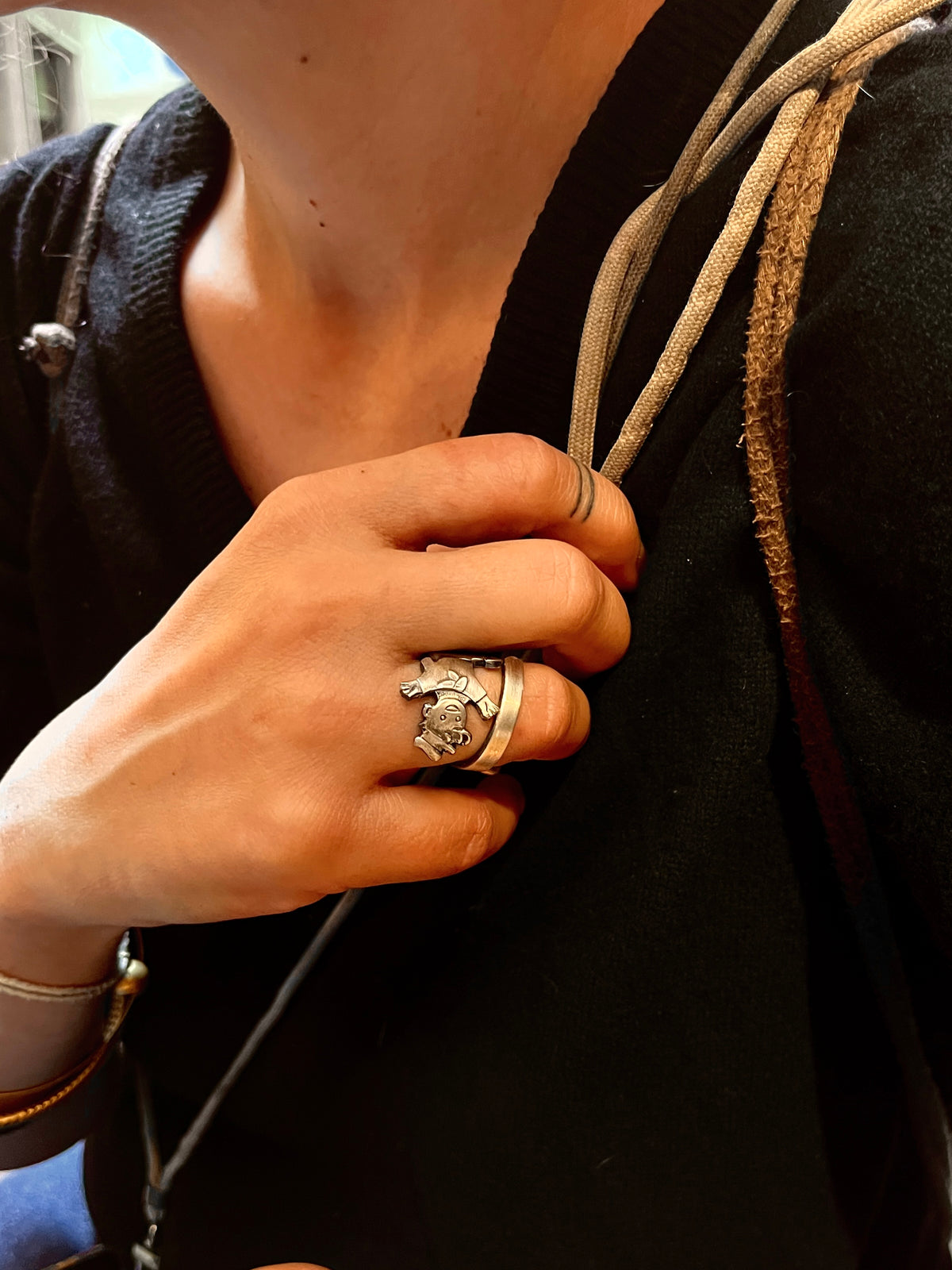Anello Artigianale MARINARETTO Mod. SPIRALE Realizzato con Antica posata in Argento (Prima Metà del ’900)