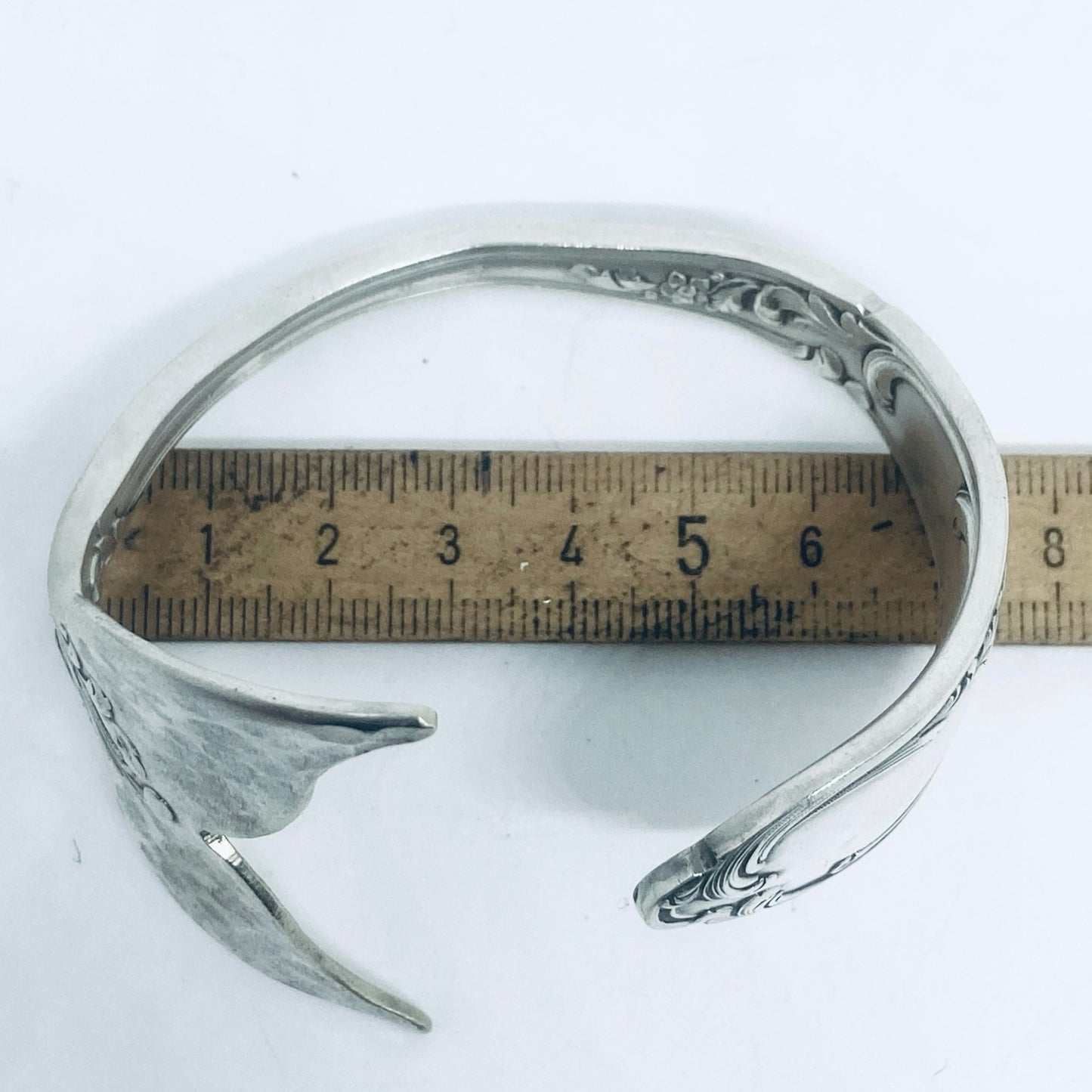 Bracciale Artigianale CODA Mod. CUCCHIAIO  Realizzato con Antica posata in Argento (Prima Metà del ’900)