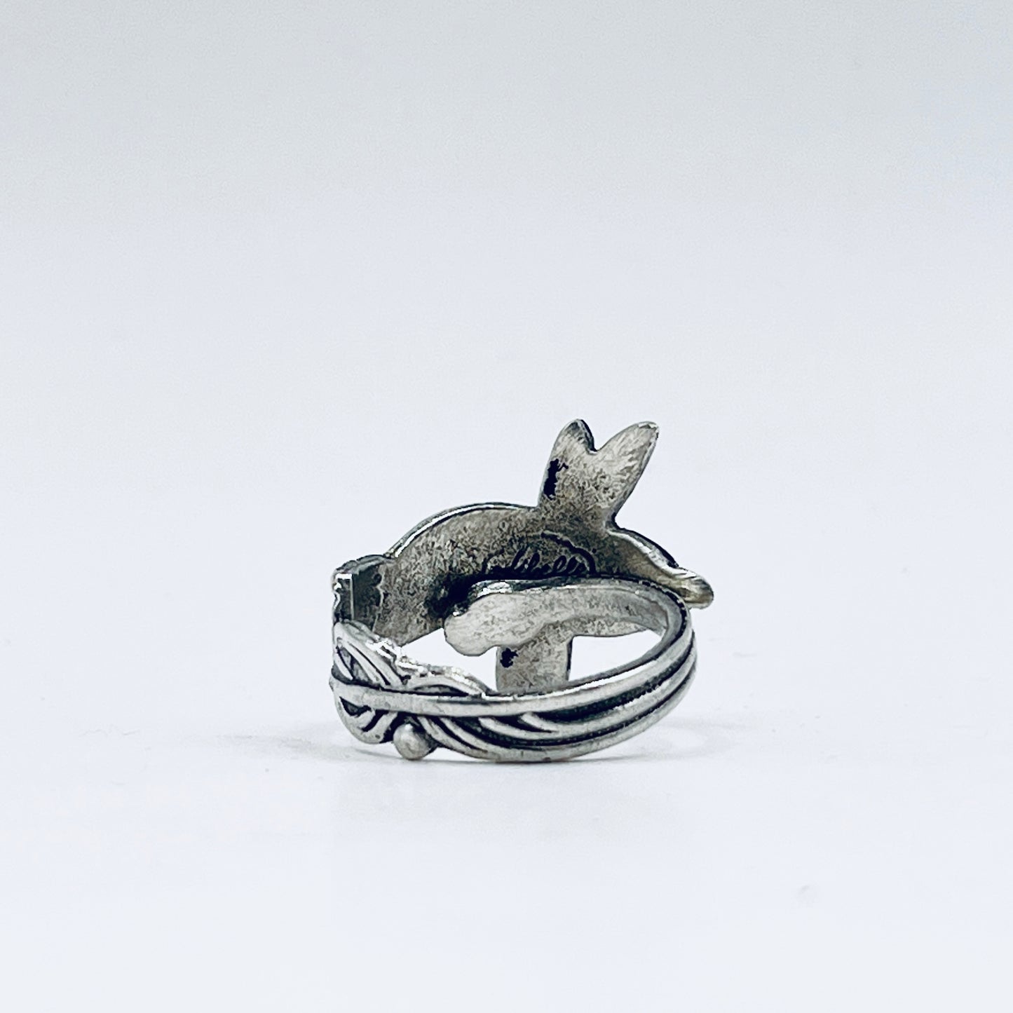 Anello Artigianale LIBELLULA Mod. CLASSICO/SPIRALE  Realizzato con Antica posata in Argento (Prima Metà del ’900)