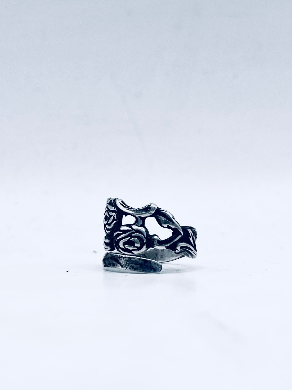 Anello Rose Art Nouveau ricavato da una posata antica in argento 925 – vista 12