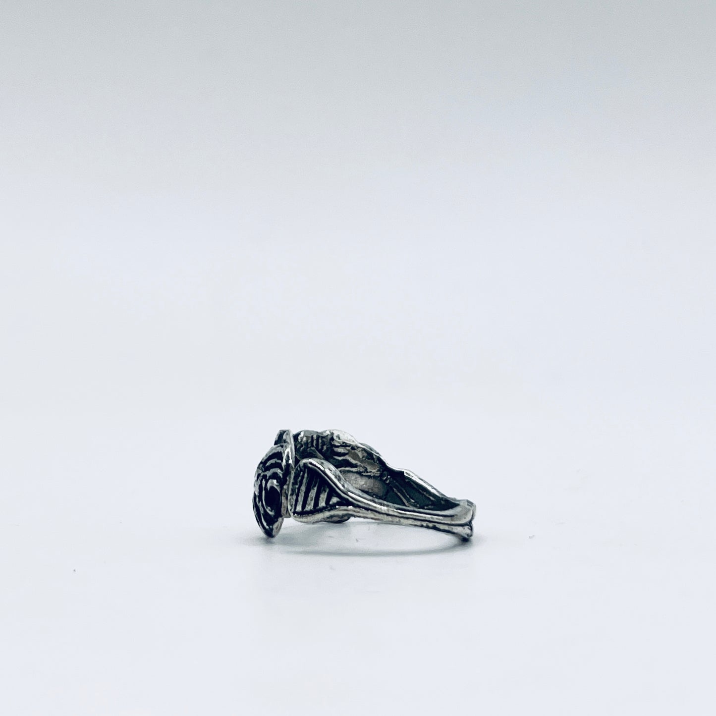 Anello Artigianale ROSA Mod. CLASSICO  Realizzato con Antica posata in Argento (Prima Metà del ’900) misura unica 8