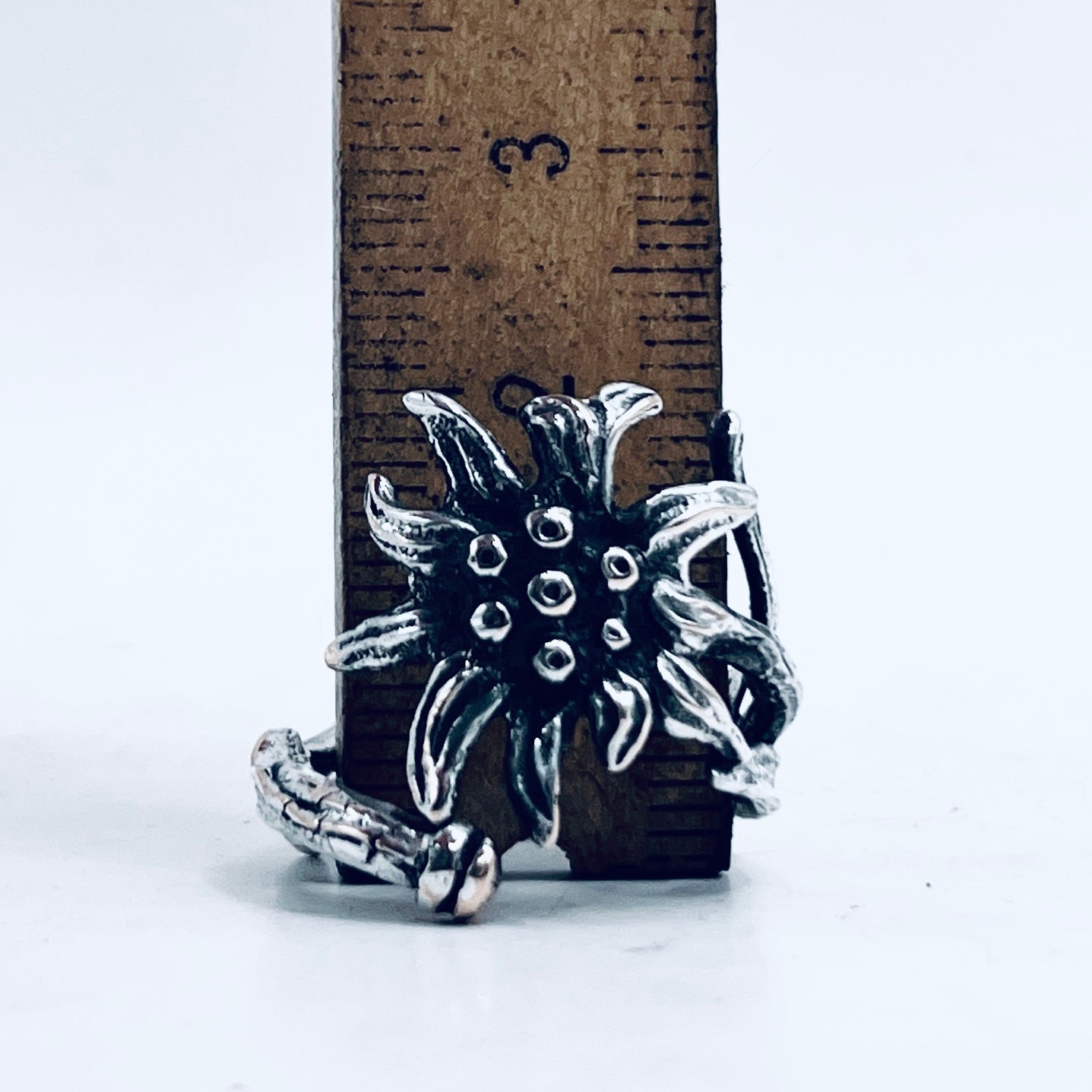 Anello Artigianale STELLA ALPINA Mod. SPIRALE  Realizzato con intero Antico Cucchiaino in Argento 800(Prima Metà del ’900)