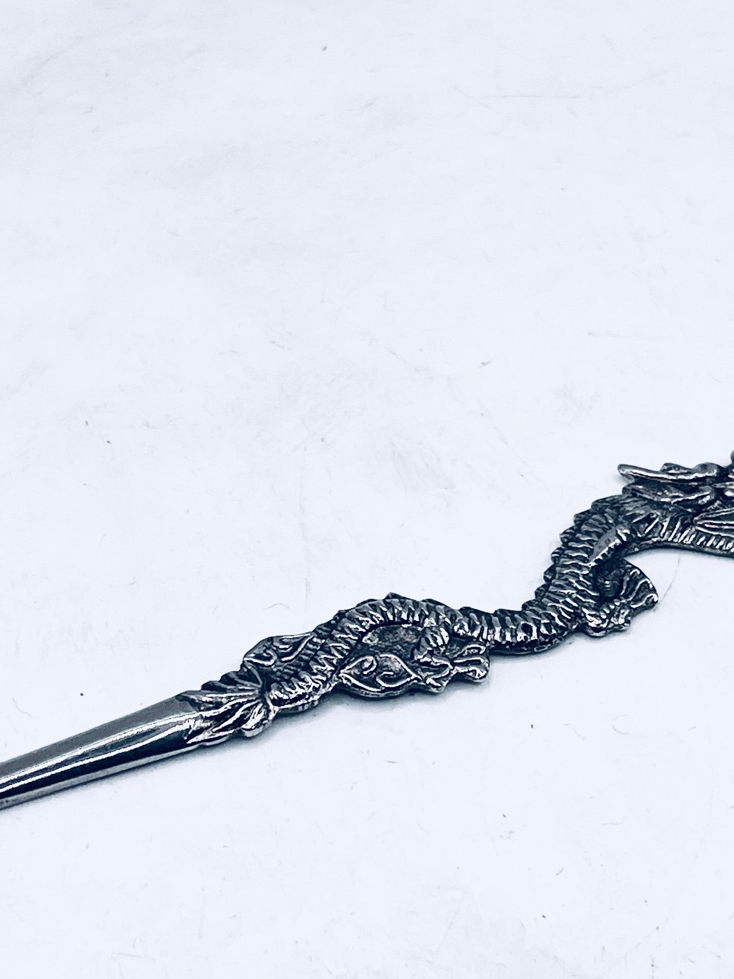 Anello Artigianale DRAGONE CINESE Mod. SPIRALE  Realizzato con  Antica posata in Argento (Prima Metà del ’900)