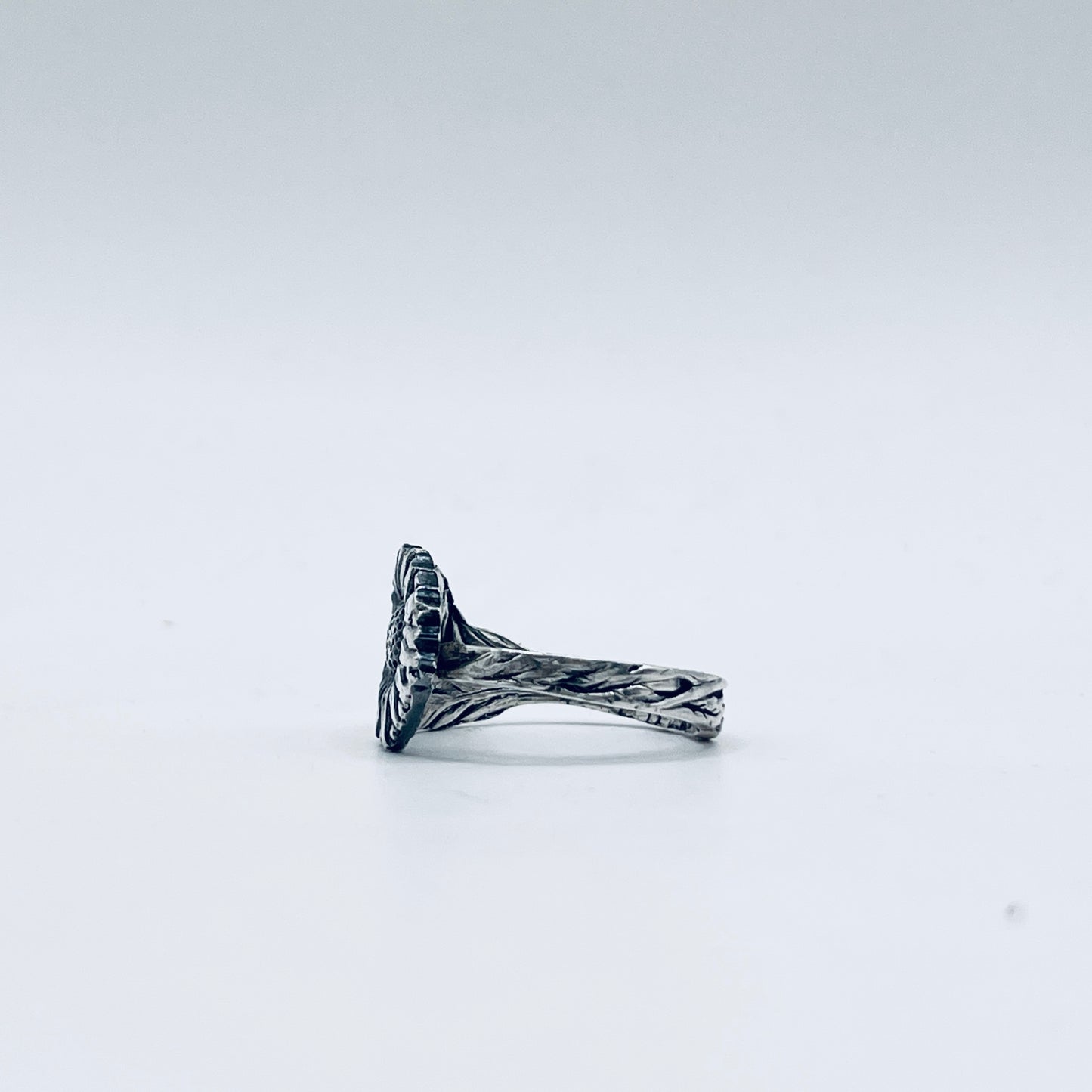 Anello Artigianale GIRASOLE Mod. CLASSICO  Realizzato con Antica posata in Argento (Prima Metà del ’900)