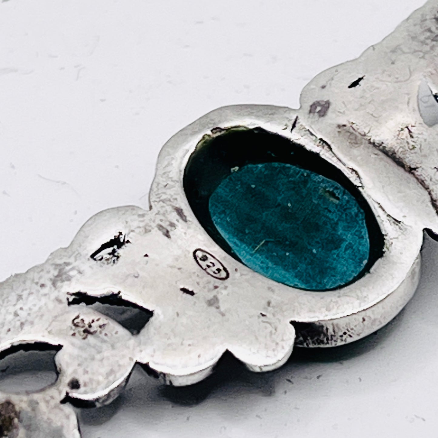 Anello Artigianale SPILLA MALACHITE Mod. SPILLA Realizzato con Antica spilla in Argento (Prima Metà del ’900)
